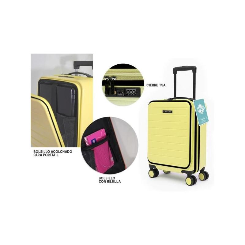 Maleta Lagart Trolley Pocket De Cabina Rigida 20 55x34x25cm - Compartimento Frontal Acolchado Para Portatil - Cierre