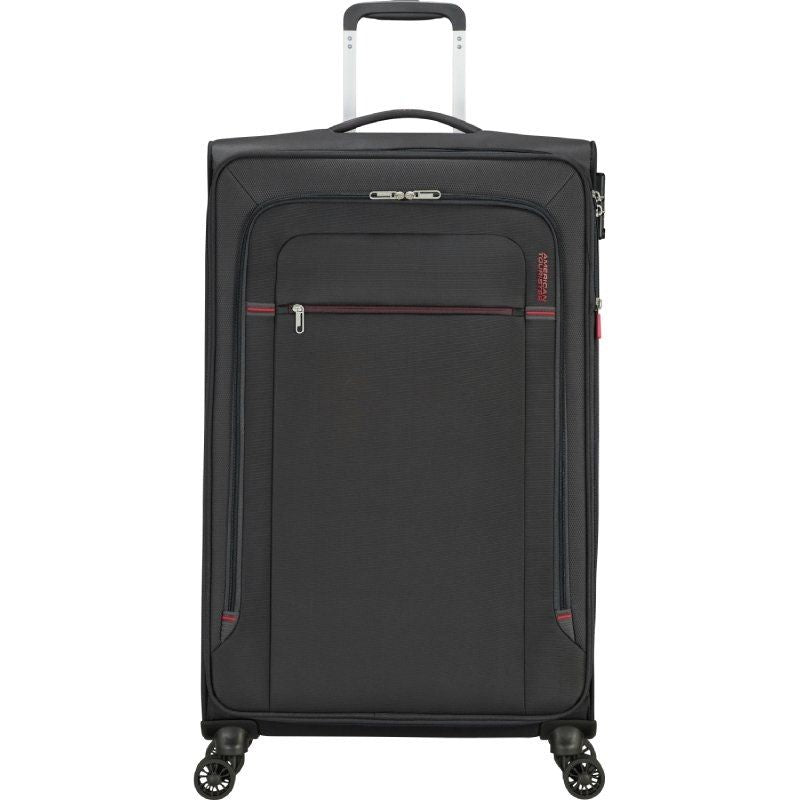 Maleta Mediana American Tourister Crosstrack Spinner Expansible 79cm 79x46.5x30.5cm 4 Ruedas Gris Y Rojo