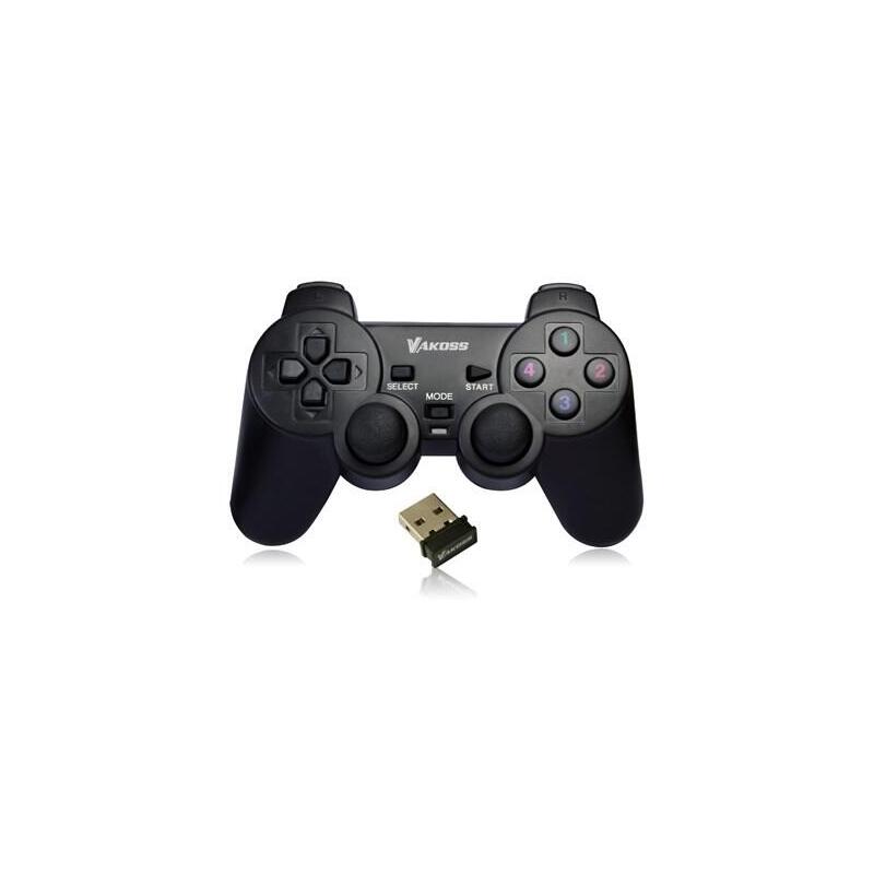 Mando Para Juegos Vakoss Gp-3925bk, Color Negro, Mando Rf Analógico/Digital Para Pc, Playstation 3
