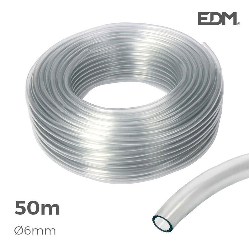 Manguera Cristal Transparente Ø Interior 6mm Ø Exterior 8mm Rollo 50m