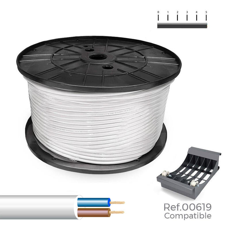 Manguera Tubular 2x1mm² Blanca 300m.