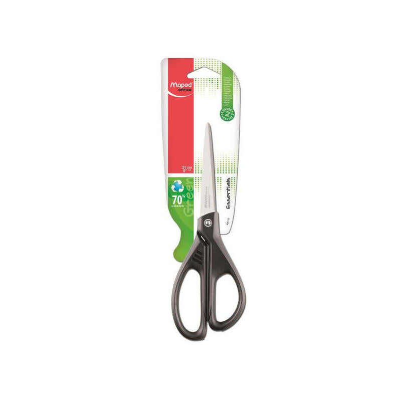 Maped Tijeras Essentials Green E4681 Ambidiestros 21cm Asimétricas Negro