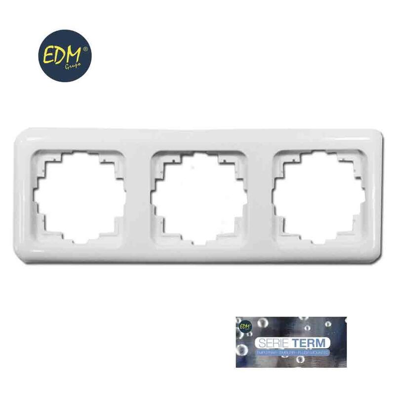 Marco 3 Elementos Empotrar "Serie Term" Blanco 80x220mm (Bolsa Blister)