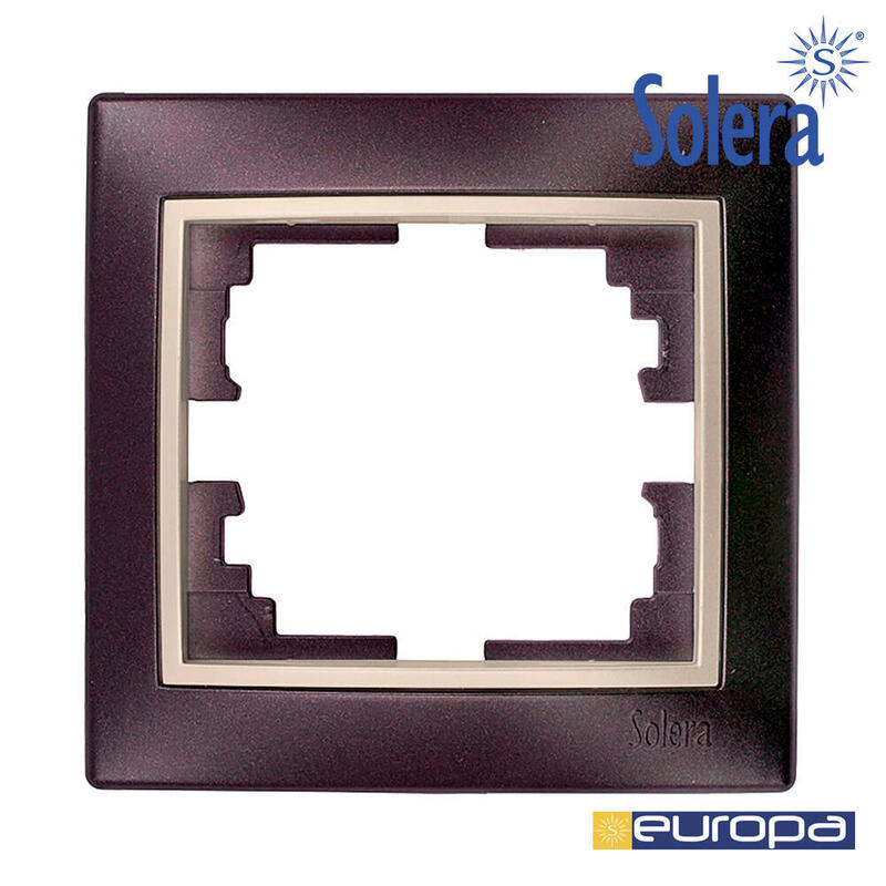 Marco Para 1 Elemento Marco Negro Y Aro Perla 83x81x10mm. Serie Europa Solera Erp71nu