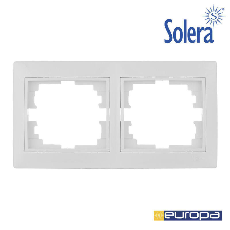 Marco Para 2 Elementos Horizontal Blanco 154x81x10mm Serie Europa Solera Erp72u