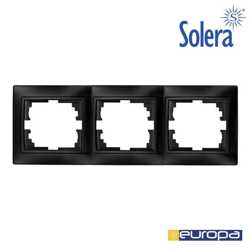 Marco Para 3 Elementos Horizontal Grafito 225x81x10mm Serie Europa Solera Erp73ngu
