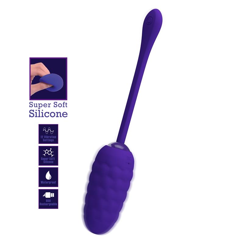 Pretty Love - Huevo Vibrador Con Textura Marina Recargable Lila
