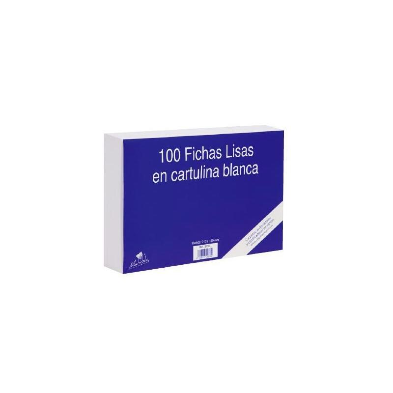 Mariola Ficha Lisa 95x65mm Cartulina 180gr Blanco Paquete De 100