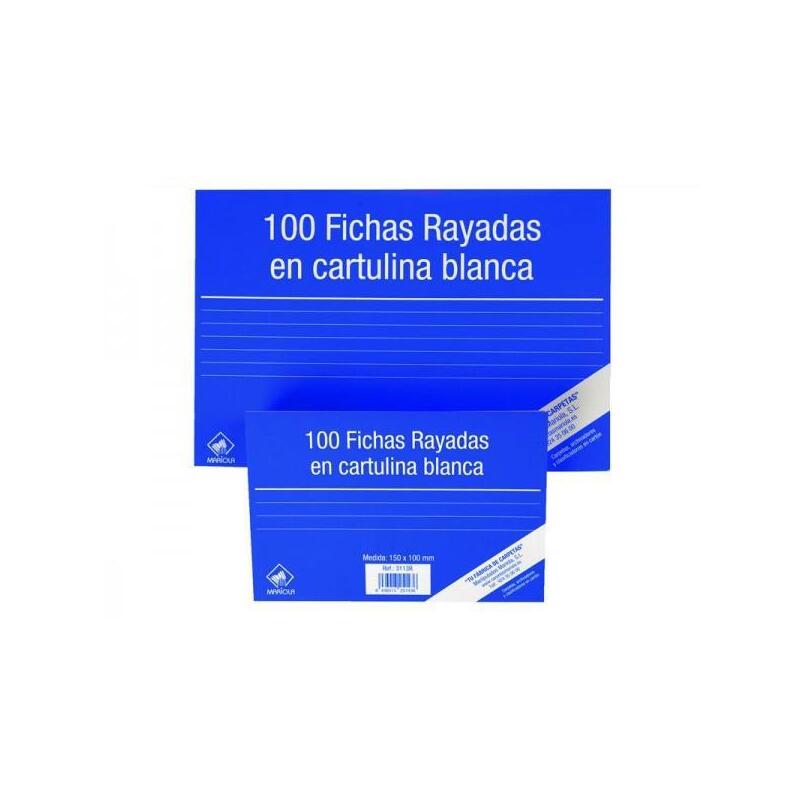 Mariola Ficha Rayada 125x75mm Cartulina 180gr Blanco Paquete De 100 Nº2
