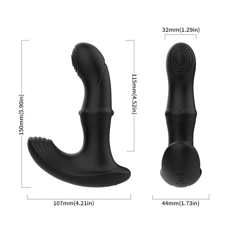 Masajeador Prostático Vibración, Thrusting Y Estimulador De Clítoris