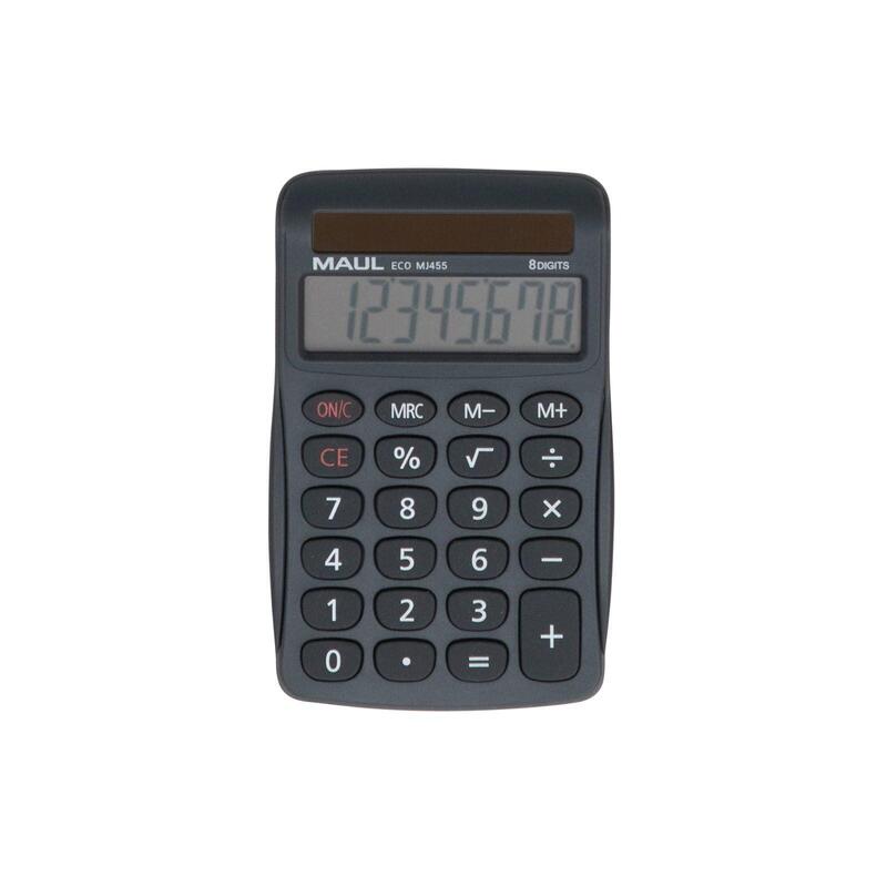 Maul Calculadora Eco Mj 455 Calculadora Basica Con Pantalla De 8 Dígitos Calculadora Solar De 80% De Plástico Reciclado Calculadora Pequeña 11,2 X 7,1 X 2 Cm Gris