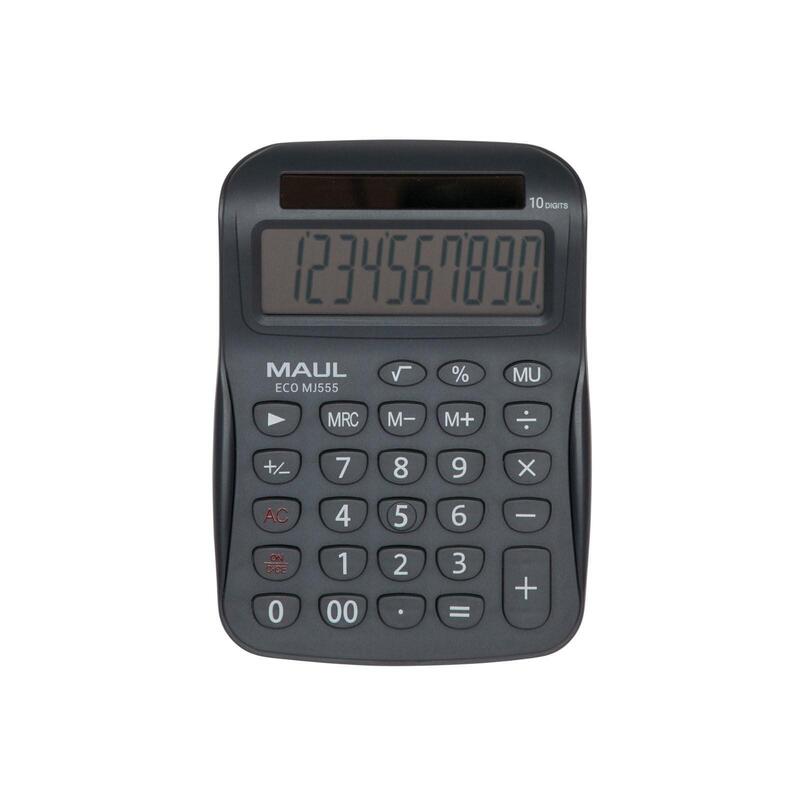 Maul Calculadora Eco Mj 555 Calculadora Basica Con Pantalla De 10 Dígitos Calculadora Solar De 80% De Plástico Reciclado Calculadora Pequeña 15,4 X 11 X 2,7 Cm Negro