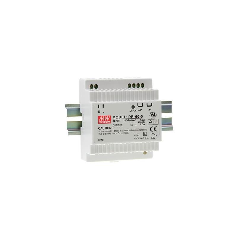 Mean Well Dr-60-12 Fuente Alimentación Conmutada Para Carril Din 54w 12vdc 4.5a
