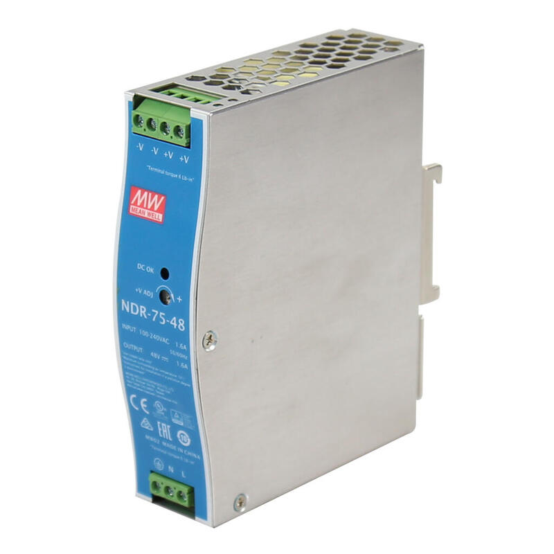 Mean Well Ndr-75-48 Fuente De Alimentación Conmutada Para Carril Din 76.8w 48vcc 1.6a