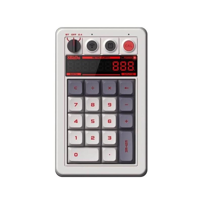 8bitdo Retro 18 Mechanical Numpad N Edition Teclado Numérico Pc Bluetooth/Usb/Rf Wireless Gris
