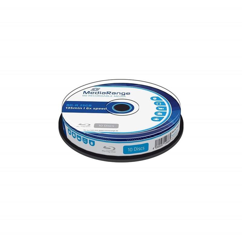 Mediarange Bluray 25gb 10pcs Bd-R Spindel 6x