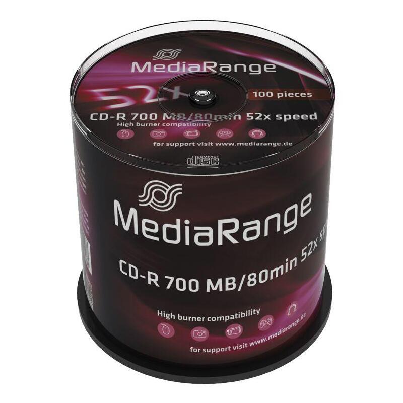 Mediarange Cd-R 700mb 100pcs Spindel 52x