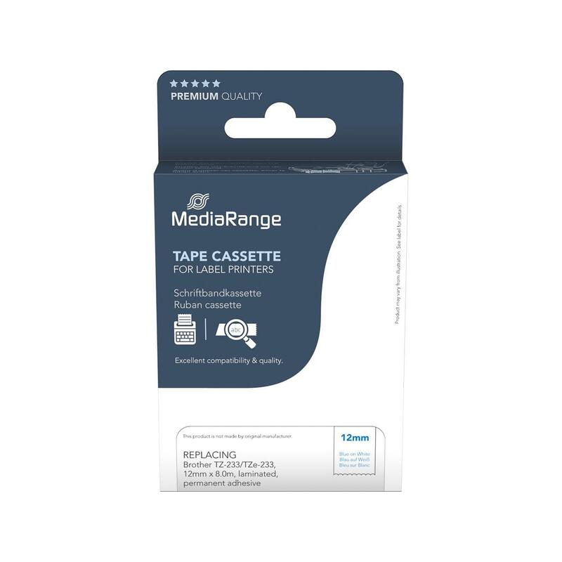Mediarange Cinta Brother Tz-233 Tze-233 12mm 8m Bl