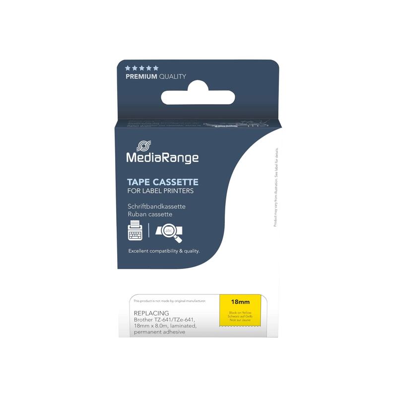 Mediarange Cinta Brother Tz-641 Tze-641 18mm 8m Sw