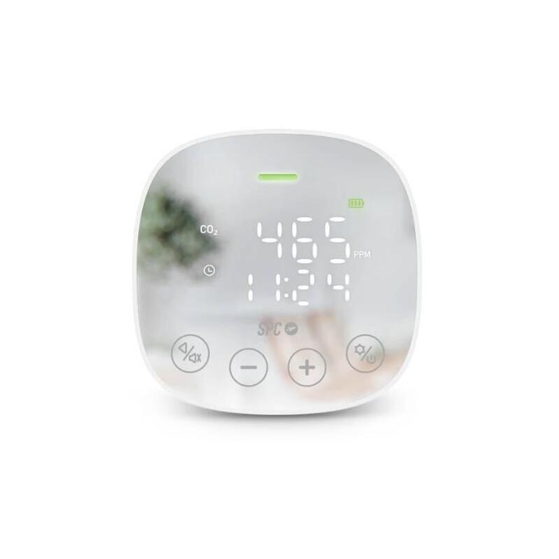 Medidor De La Calidad De Aire Co2 Quality Monitor Spc Sensor Humedad/ Co2/ Temperatura/ Alarmas De Niveles/ Hasta 20h De Autonomia