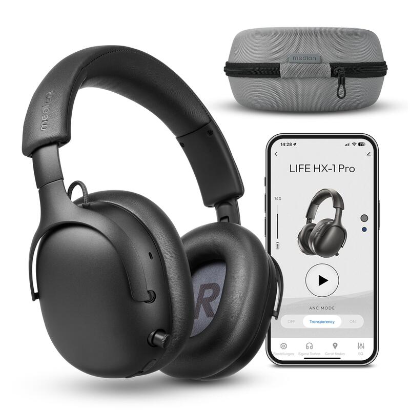 Medion Life Hx-1 Pro Over Ear-Kopfhörer Grau