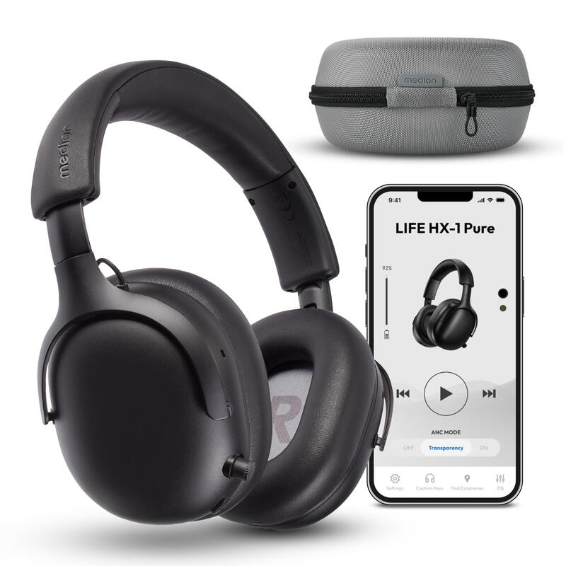 Medion Life Hx1-Pure Over Ear-Kopfhörer Schwarz