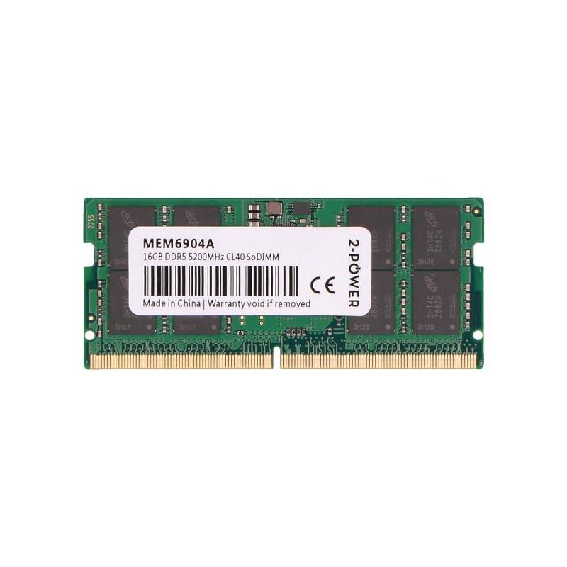 Memoria 2-Power Sodimm 16gb Ddr5 5200mhz Cl40 Sodimm Mem6904a