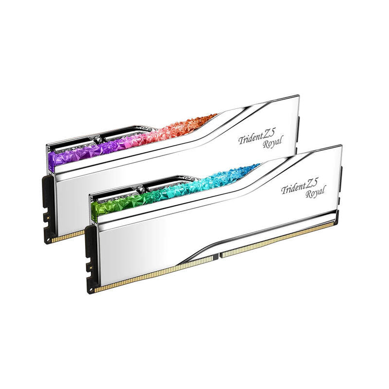 Memoria G.Skill Memoria 48 Gb Ddr5 8400 2x 24 Gb F5-8400j4052g24gx2-Tr5s, Trident Z5 Royal, Intel Xmp F5-8400j4052g24gx2-Tr5s Plateada