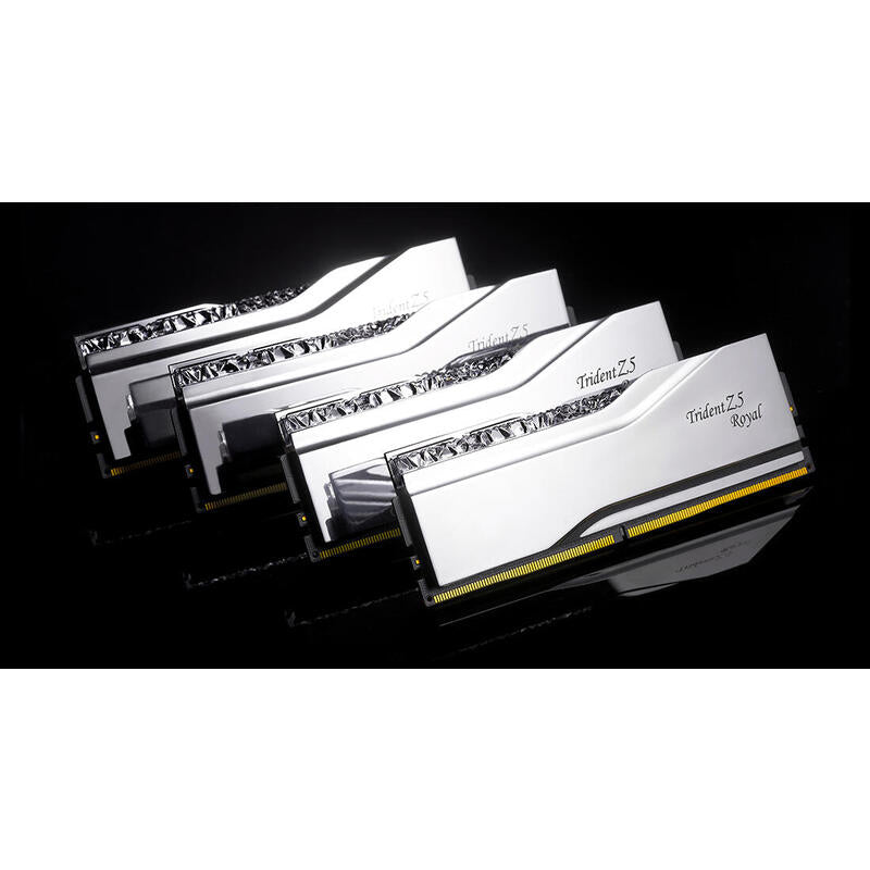 Memoria G.Skill Memoria 48 Gb Ddr5 8400 2x 24 Gb F5-8400j4052g24gx2-Tr5s, Trident Z5 Royal, Intel Xmp F5-8400j4052g24gx2-Tr5s Plateada