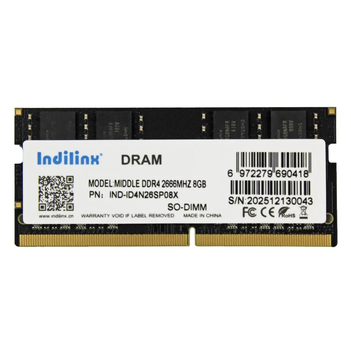 Memoria Ram Ddr4 Para Portátil 2666Mhz 8Gb Pc-21300 | Sodimm Indilinx