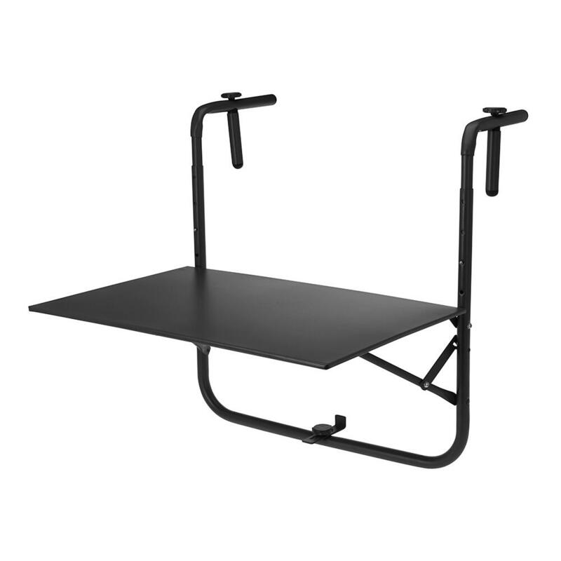 Mesa Plegable Para Balcon Color Gris Oscuro 60 X 43 Cm