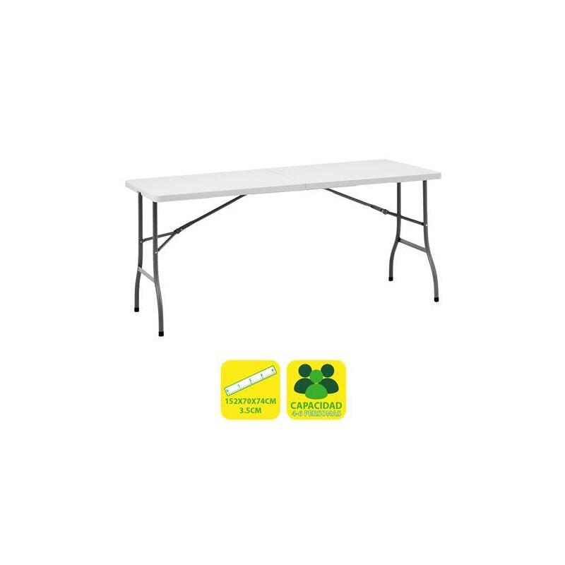 Mesa Sungarden De Resina Plegable 152x70x74cm 3.5cm - Blanco