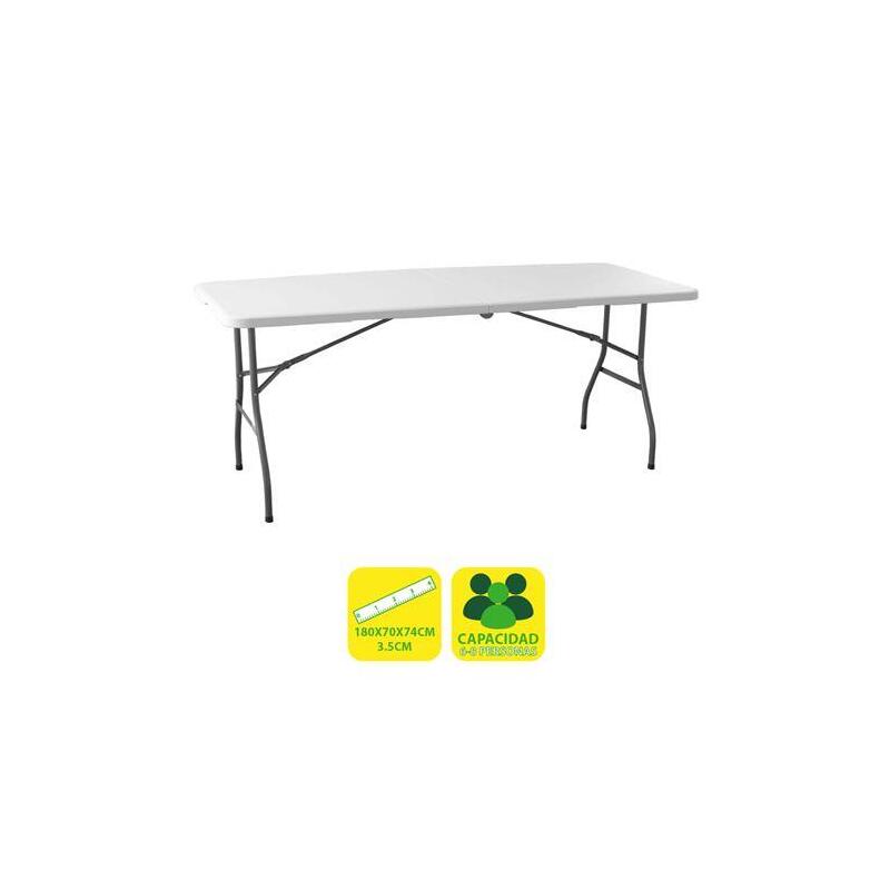 Mesa Sungarden De Resina Plegable 180x70x74cm 3.5cm - Blanco