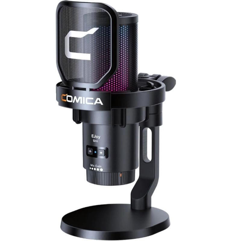 Comica Ejoy Uni Pro(D) Micrófono Inalámbrico De Condensador Cardioide Rgb Negro