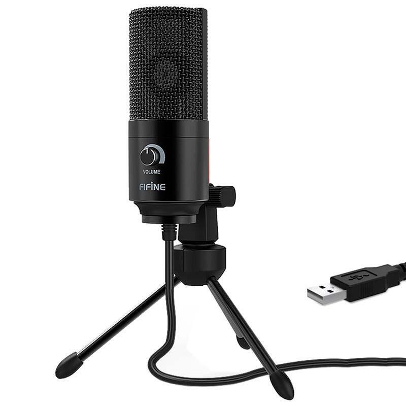 Micrófono Fifine K669 Usb Negro Para Grabación Y Transmisión En Pc