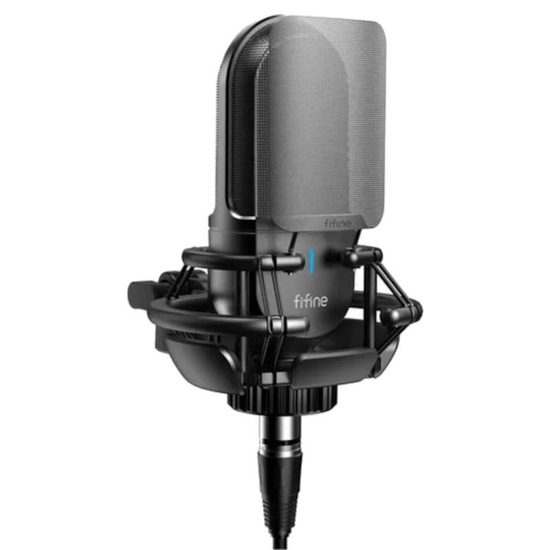 Micrófono Fifine K726 Xlr Negro Para Grabación Y Transmisión En Pc