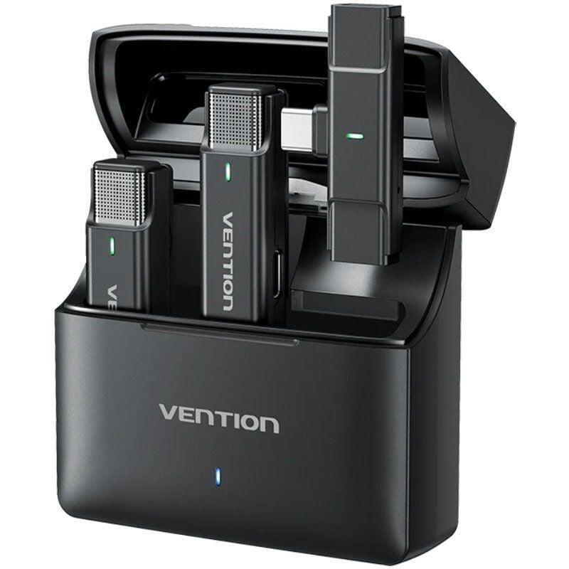 Micrófono Inalámbrico Con Clip Vention Ncab0 Usb Tipo-C Incluye Receptor 2 Unidades