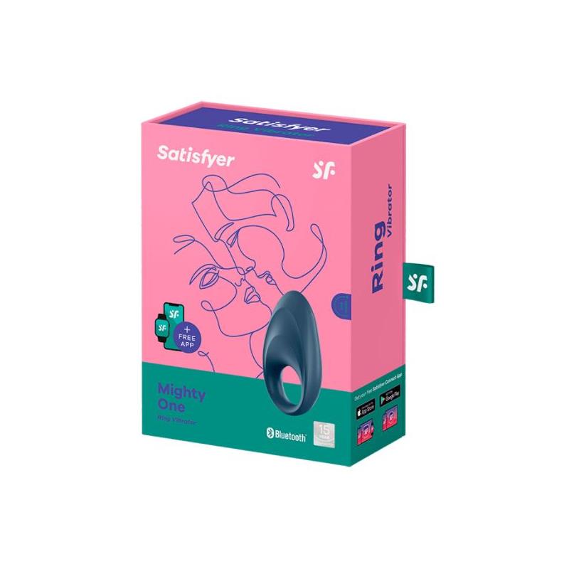 Mighty One Anillo Vibrador Con App Azul