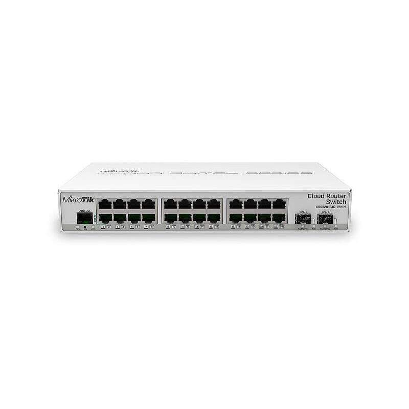 Mikrotik Crs326-24g-2s+In Cloud Router Switch 326-24g-2s+In With 800 Mhz Cpu, 512mb Ram, 24xgigabit Lan, 2xsfp+ Cages, Routeros