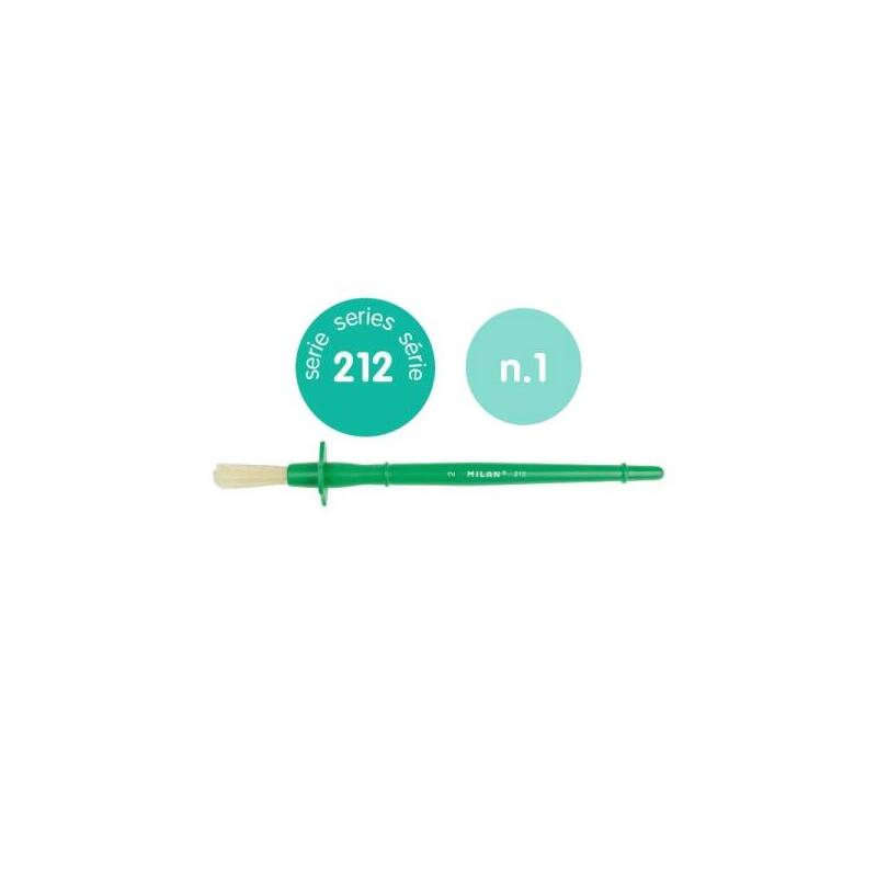 Milan 212 Pincel Para Cola Y Tempera Numero 1 - Cerda Natural - Verde