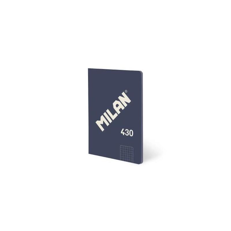 Milan 430 Libreta Encolada Formato A5 Cuadricula 5x5 - 48 Hojas De 95 Gr/M2 - Microperforado - Tapa Blanda - Azul