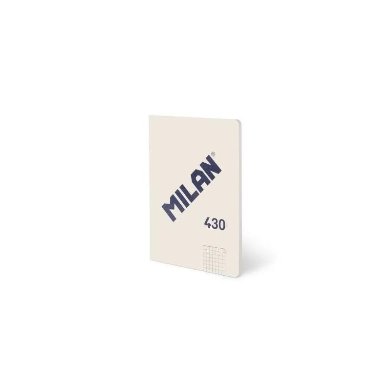 Milan 430 Libreta Encolada Formato A5 Cuadricula 5x5 - 48 Hojas De 95 Gr/M2 - Microperforado - Tapa Blanda - Beige