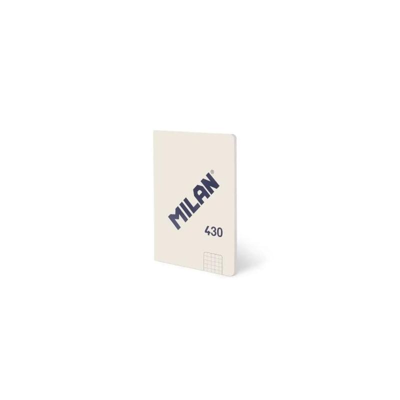 Milan 430 Libreta Encolada Formato A6 Cuadricula 5x5 - 48 Hojas De 95 Gr/M2 - Microperforado - Tapa Blanda - Beige