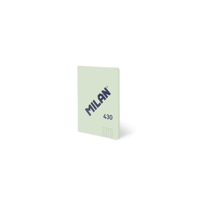 Milan 430 Libreta Encolada Formato A6 Cuadricula 5x5 - 48 Hojas De 95 Gr/M2 - Microperforado - Tapa Blanda - Verde