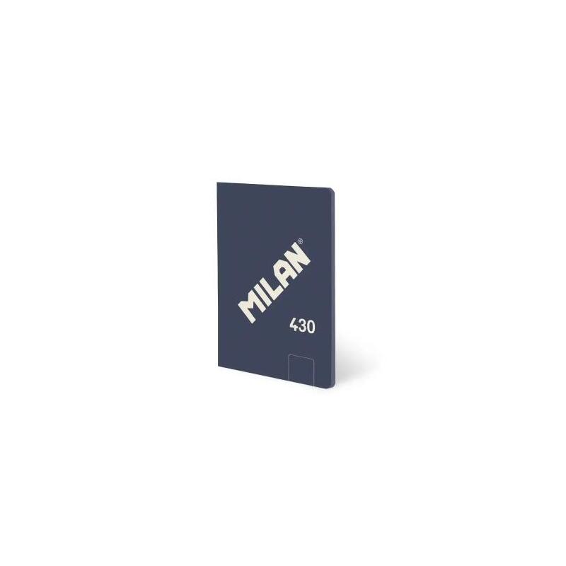 Milan 430 Libreta Encolada Formato A6 Hojas Blancas - 48 Hojas De 95 Gr/M2 - Microperforado - Tapa Blanda - Azul