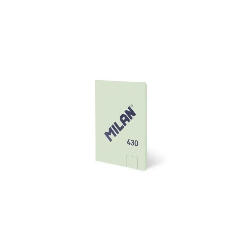 Milan 430 Libreta Encolada Formato A6 Hojas Blancas - 48 Hojas De 95 Gr/M2 - Microperforado - Tapa Blanda - Verde