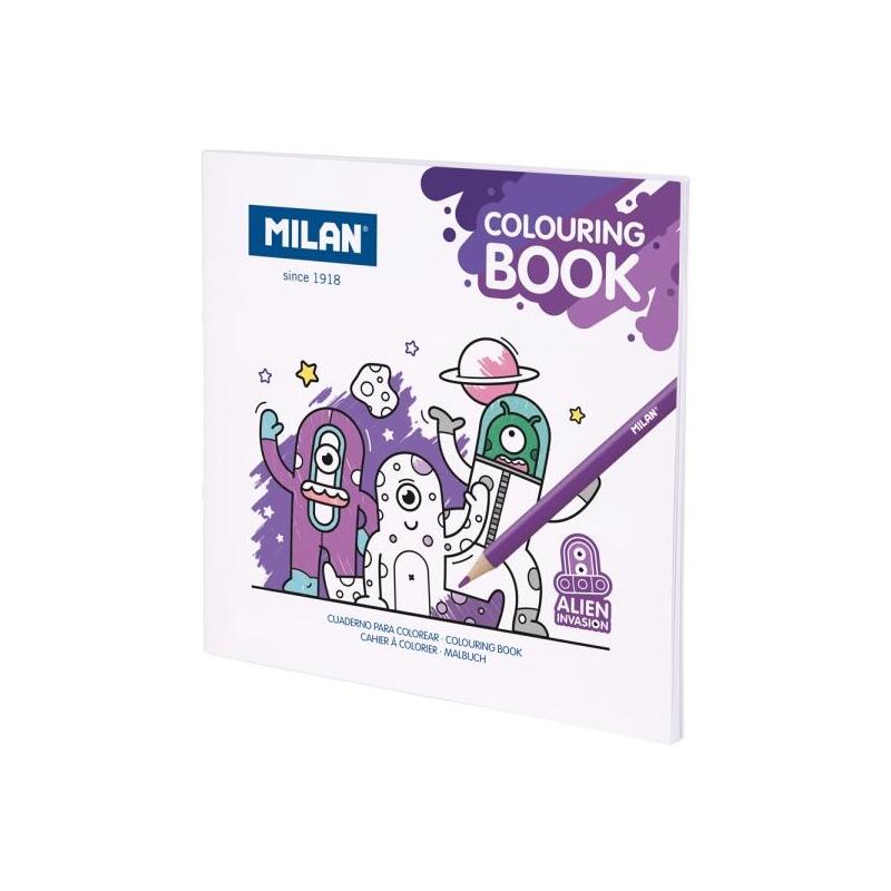 Milan Alien Invasion Cuaderno Para Colorear Microperforado - Tematica Aliens - 20 Ilustraciones Detalladas