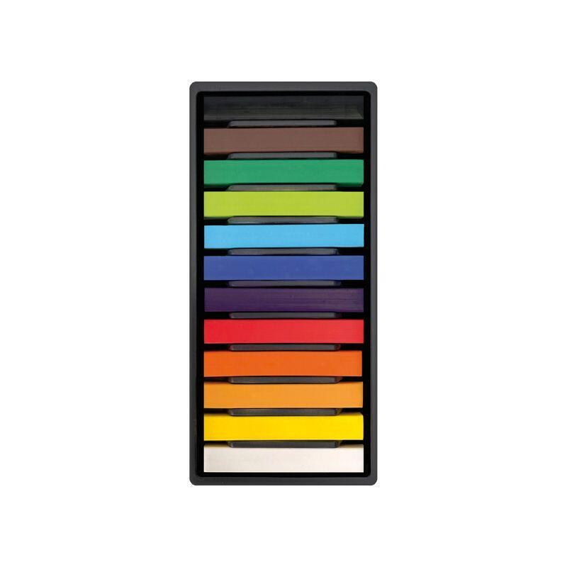 Milan Art Pack De 12 Pasteles Blandos - Colores Intensos Y Brillantes - Resistentes A La Luz - Mezclables - Colores