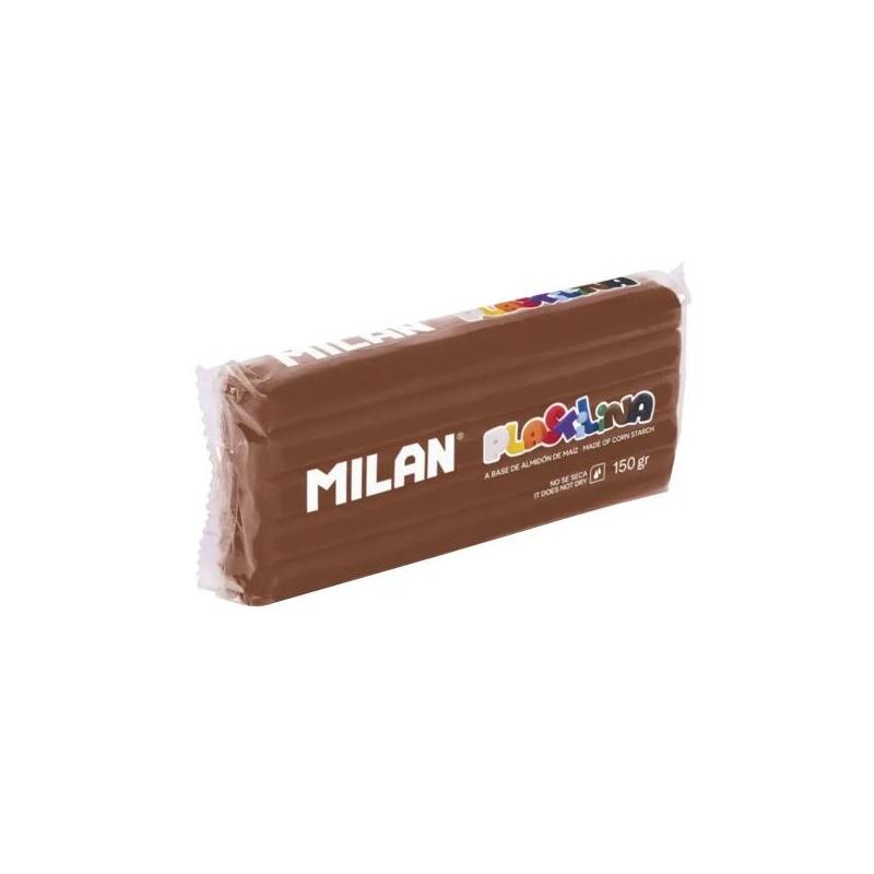 Milan Barra De Plastilina De 150gr - Base De Almidon De Maiz - Sin Gluten - Mezclables - Marron