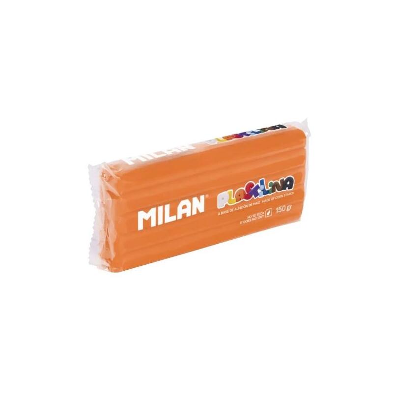 Milan Barra De Plastilina De 150gr - Base De Almidon De Maiz - Sin Gluten - Mezclables - Naranja